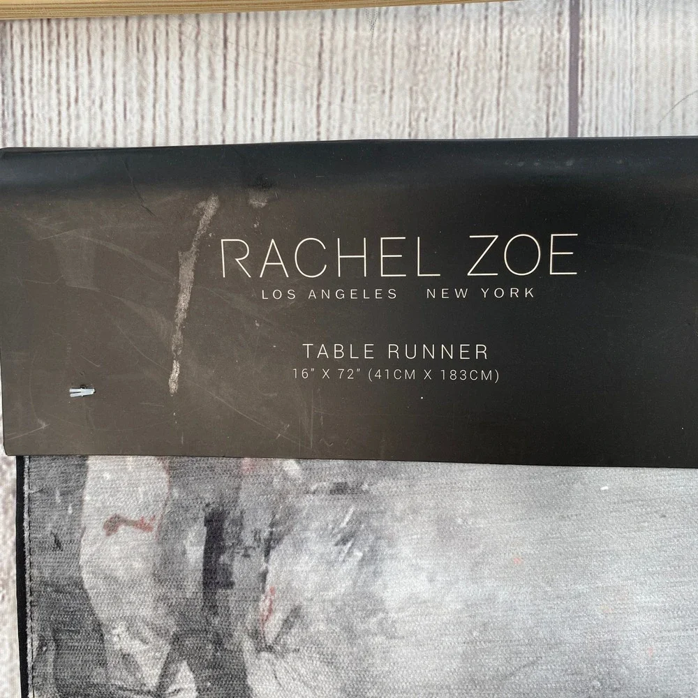 Rachel Zoe Table Runner Halloween 16x72 Gray Witches Sequins Pumpkins Bats Owl